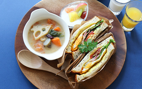 〈火・金以外〉腸活スープ・サンドイッチセット　例